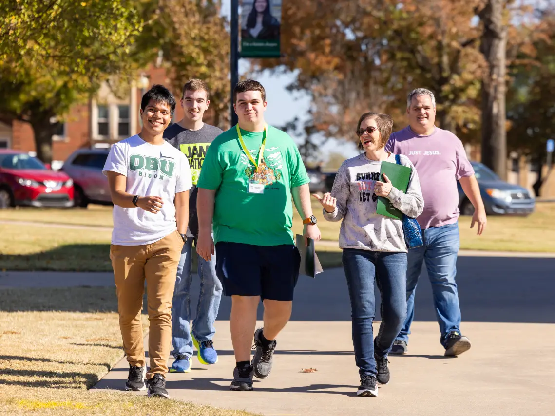 Student touring OBU campus