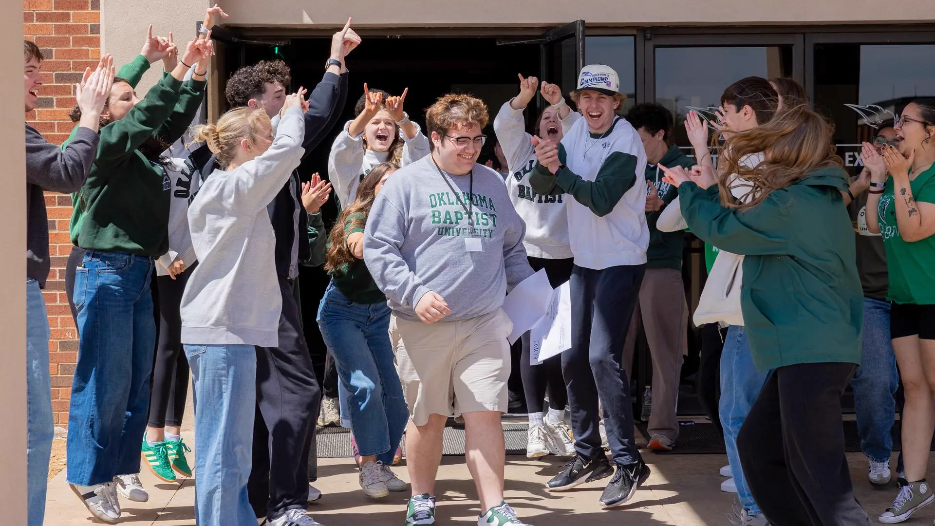 Students and families gather on the campus of Oklahoma Baptist University during Priority Enrollment Day, where future Bison built class schedules, connected with faculty and took early steps toward beginning their college journey in Fall 2026.